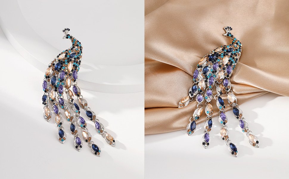 peacock brooch