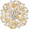 Austrian Crystal Vintage Inspired Bridal Flower Brooch Corsage