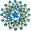 Women's Austrian Crystal Elegant Flower Leaf Bridal Corsage Brooch Pin