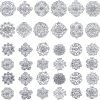 36 Pieces Clear Rhinestone Brooches for Crafts Crystal Flower Brooch Pins with Rhinestones Sliver Bulk Brooches Jewelry for Woman Flower Lapel Badge Pins DIY Wedding Bouquet Broaches Kit