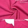 Women Dressy Casual Puff Short Sleeve Summer Tops V Neck Work Blouses