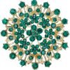Women's Austrian Crystal Elegant Flower Leaf Bridal Corsage Brooch Pin