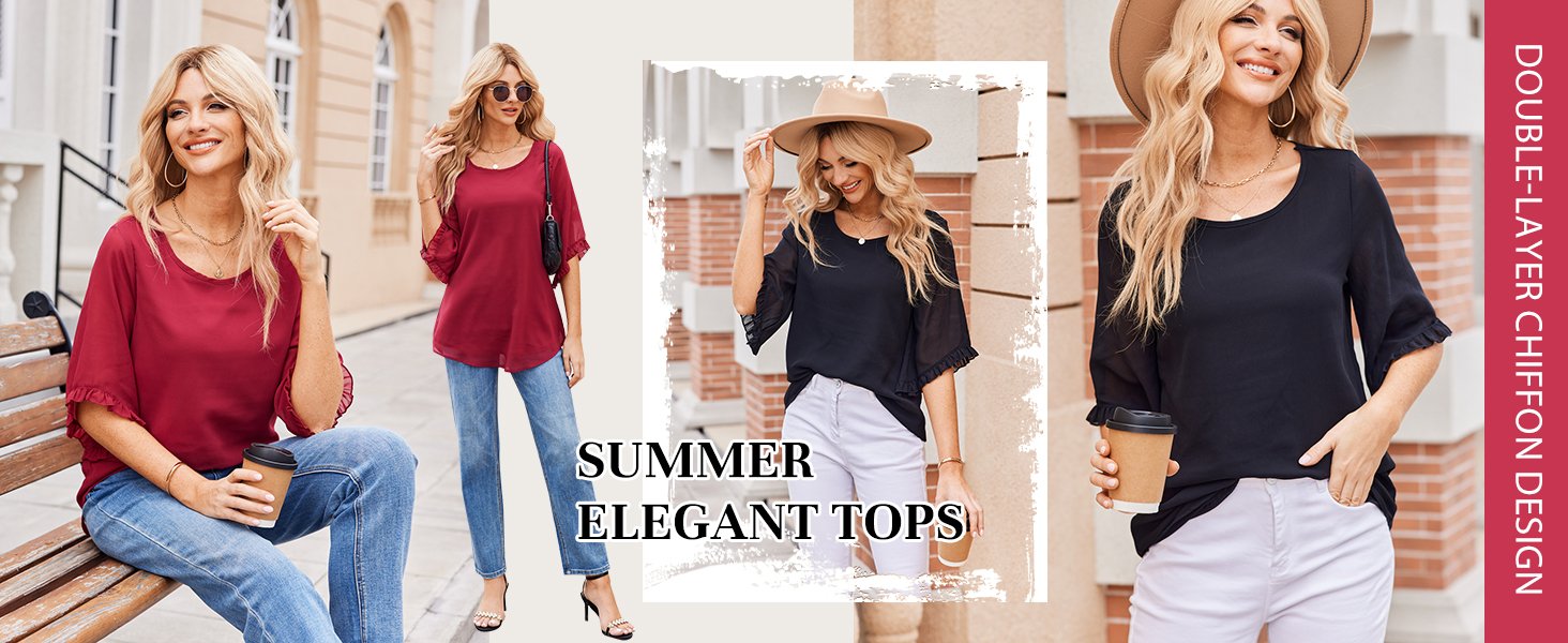 chiffon blouses for women